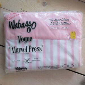 Vintage Wabasso Pink Bed Sheet double made in Canada original packaging